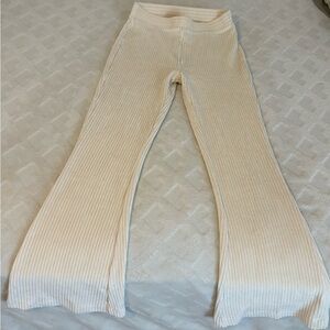 Cream flare leggings